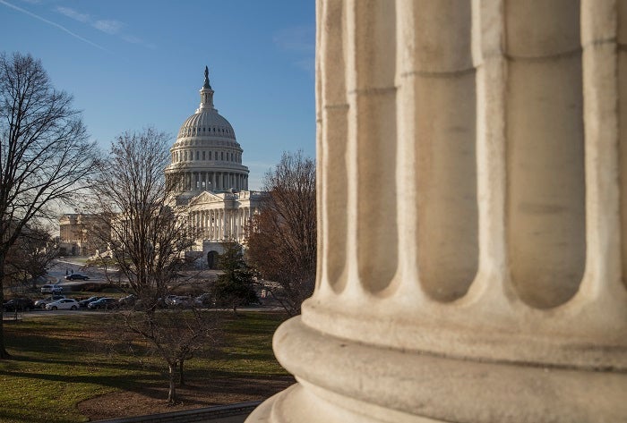 The Capitol is seen in Washington, Monday, Dec. 18, 2017, as Congress returns to face action on the GOP tax bill and funding the government before the end of the week. (AP Photo/J. Scott Applewhite)