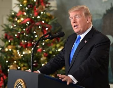President Trump delivers a statement on Jerusalem from the White House on Wednesday.