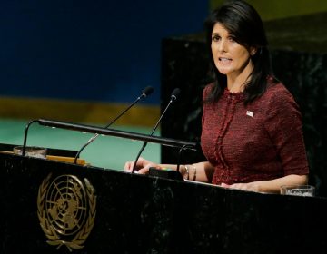 U.S. Ambassador to the U.N. Nikki Haley addresses the General Assembly prior to the body's censure vote on Jerusalem on Thursday. (Eduardo Munoz Alvarez/AFP/Getty Images)