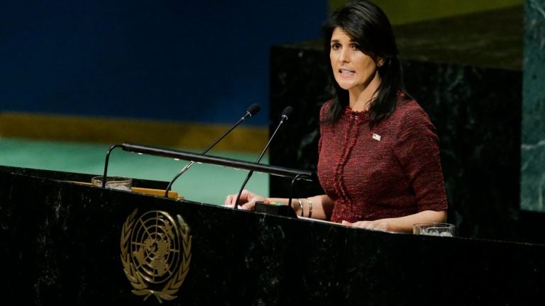 U.S. Ambassador to the U.N. Nikki Haley addresses the General Assembly prior to the body’s censure vote on Jerusalem on Thursday. U.S. Ambassador to the U.N. Nikki Haley addresses the General Assembly prior to the body's censure vote on Jerusalem on Thursday. (Eduardo Munoz Alvarez/AFP/Getty Images)