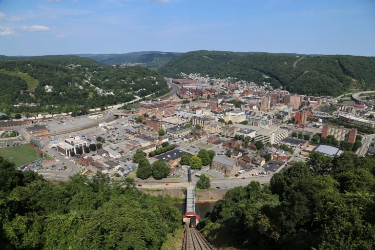 Johnstown is a city of 19,000 residents situated at the confluence of two rivers and surrounded by hills. (Margaret J. Krauss/WESA)