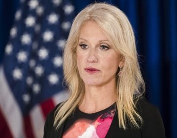Counselor to the President Kellyanne Conway during a news conference in Trenton, N.J., Monday, Sept. 18, 2017. (AP Photo/Matt Rourke)
