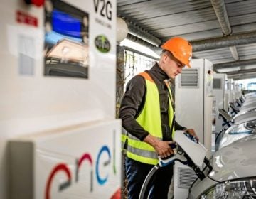 Nuvve Corporation operates the worlds first fully commercial Vehicle-to-Grid hub in Denmark. (photo courtesy Nuvve)