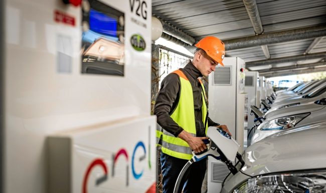 Nuvve Corporation operates the worlds first fully commercial Vehicle-to-Grid hub in Denmark. (photo courtesy Nuvve)