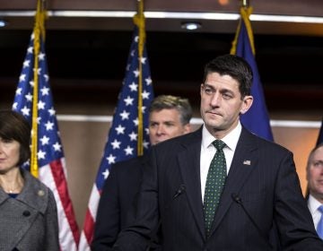 Speaker of the House Paul Ryan, R-Wis., and other lawmakers hold a news conference on Capitol Hill on Dec. 12. House Republicans are pushing toward a stopgap spending bill to keep the government funded through mid-January. (Al Drago/Getty Images)