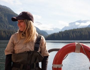 Chantal Pronteau works as a Coastal Guardian Watchman for the Kitasoo/Xai’xais. She stewards the natural resources on the First Nation’s territory, doing everything from monitoring for illegal hunting to educating tourists. (Irina Zhorov/WHYY)