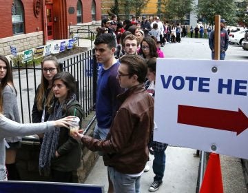Duquesne University students wait to cast their votes in Pittsburgh during the 2016 Election. (AP Photo/Gene J. Puskar)