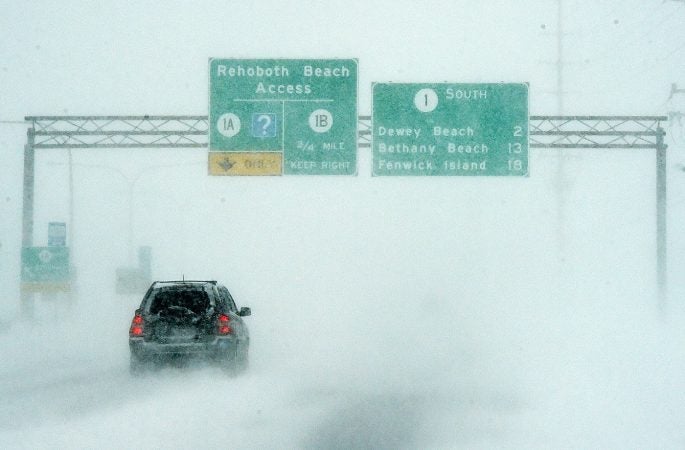 Low visibility was a major problem for drivers near the Delaware beaches. (Chuck Snyder/for WHYY)