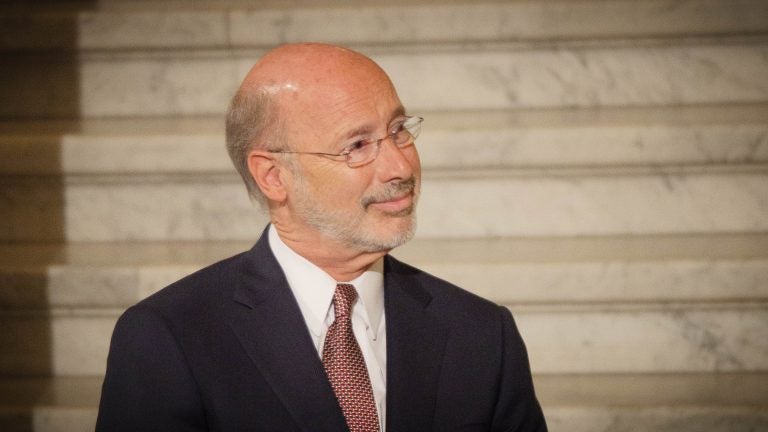 Gov. Tom Wolf doesn't remember a campaign pledge he made to join a regional effort to cap carbon emissions. (Tom Downing/WITF)