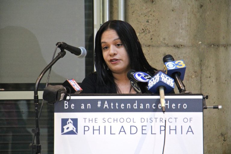 Parent Eva Sanchez talks about her strategies for getting her kids up and out to school every morning. Sanchez is a participant in the #AttendanceHero social media campaign to improve attendance at Philadelphia schools.