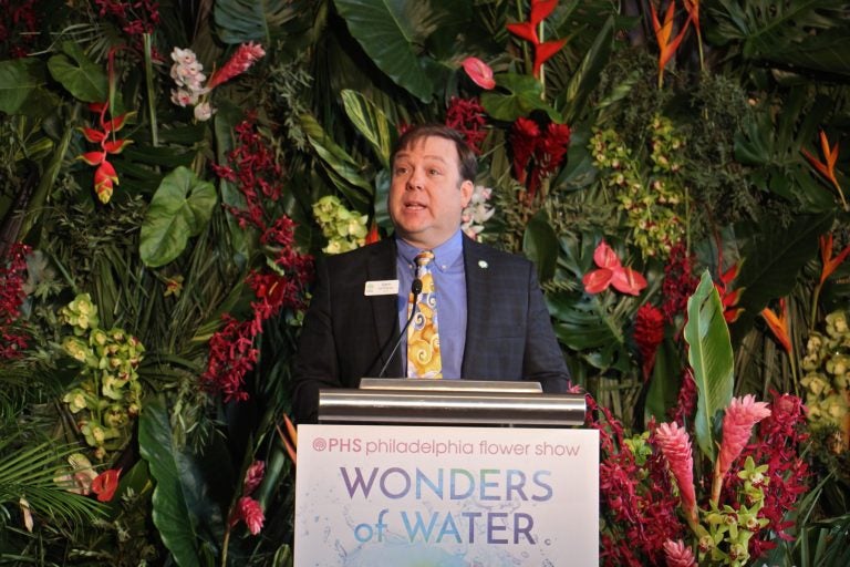 Sam Lemheney, senior vice president of shows and events for the Philadelphia Horticultural Society introduces 