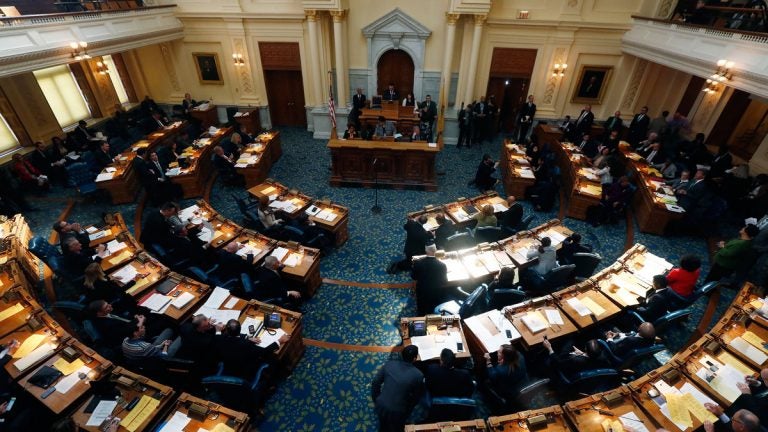 An aerial view of the New Jersey State Assembly in Trenton