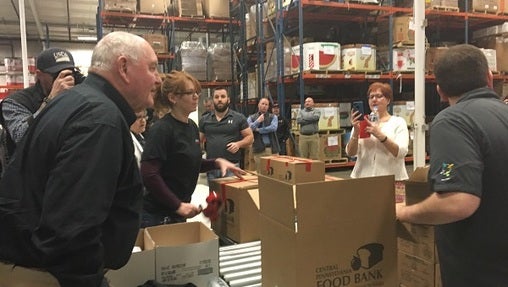 Secretary Perdue visited a food pantry in the midstate as part of his farm bill tour of Pennsylvania. (Katie Meyer/WITF)