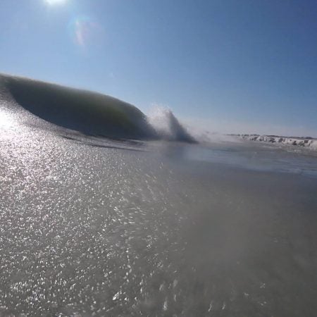 Long Beach Island slushy ocean on Tuesday. (Photo courtesy of Chris Huch)