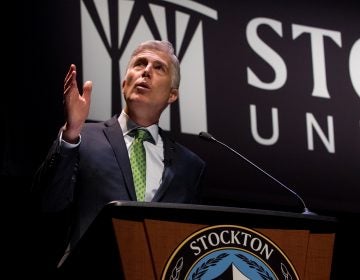 Supreme Court Justice Neil Gorsuch speaks Tuesday at Stockton University in Galloway, New Jersey. (Susan Allen/ Stockton University)
