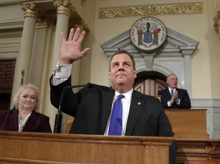 New Jersey Gov. Chris Christie waves to lawmakers before delivering his final state of the state address at the Statehouse in Trenton, N.J., Tuesday, Jan. 9, 2018. (Julio Cortez/AP Photo)