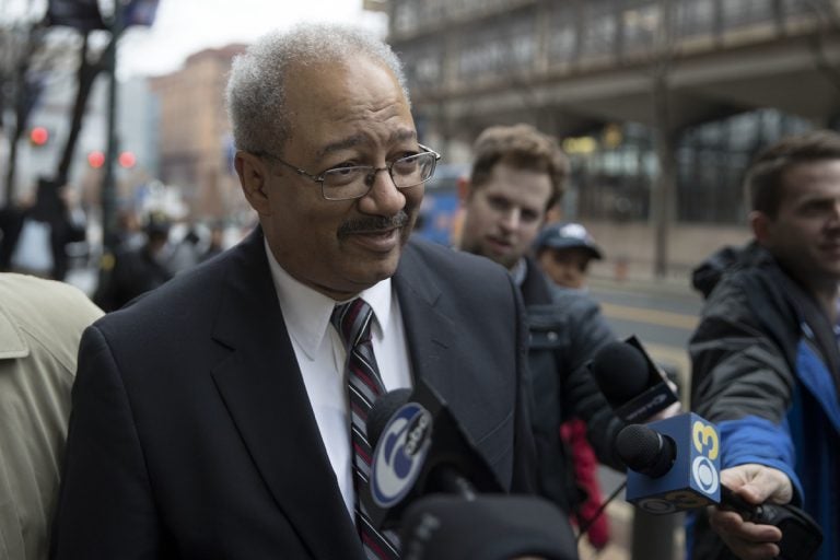 Former Rep. Chaka Fattah, D-Pa., walks from the federal courthouse after his sentencing hearing in Philadelphia, Monday, Dec. 12, 2016.  (Matt Rourke/AP Photo)