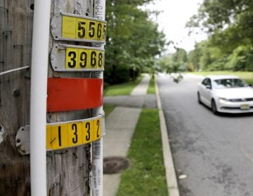 In this Aug. 5, 2017, file photo, a vehicle drives past polyvinyl chloride piping attached to a utility pole, signifying an outdoor area known as an eruv where Jewish residents observing certain restrictions during the Sabbath are permitted to carry items from home, along Airmount Road in Mahwah, N.J. The New Jersey state attorney general's office issued a subpoena to Mahwah township in August 2017 after the township adopted a rule limiting a public park to state residents, which opponents say targets the Jewish community from a nearby New York town. (Julio Cortez/AP Photo, File)