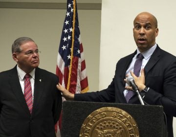 Sen. Bob Menendez, D-NJ, (left), and Sen. Cory Booker, D-NJ (Mel Evans/AP Photo, file)