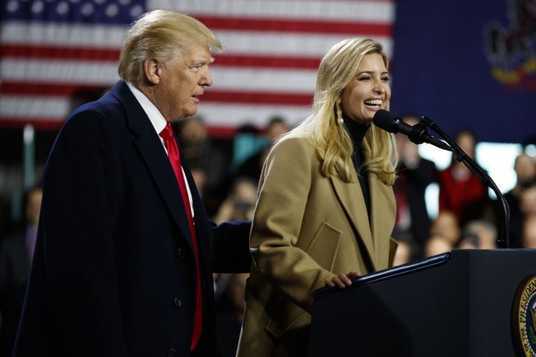 President Donald Trump welcomes Ivanka Trump to speak at H&K Equipment Company during a visit to promote his tax and economic plan, Thursday, Jan. 18, 2018, in Coraopolis, Penn. (Evan Vucci/AP Photo)