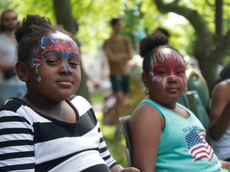 Young audience members at the Storytelling Block Party. (Miguel Martinez/Every ZIP Philadelphia)