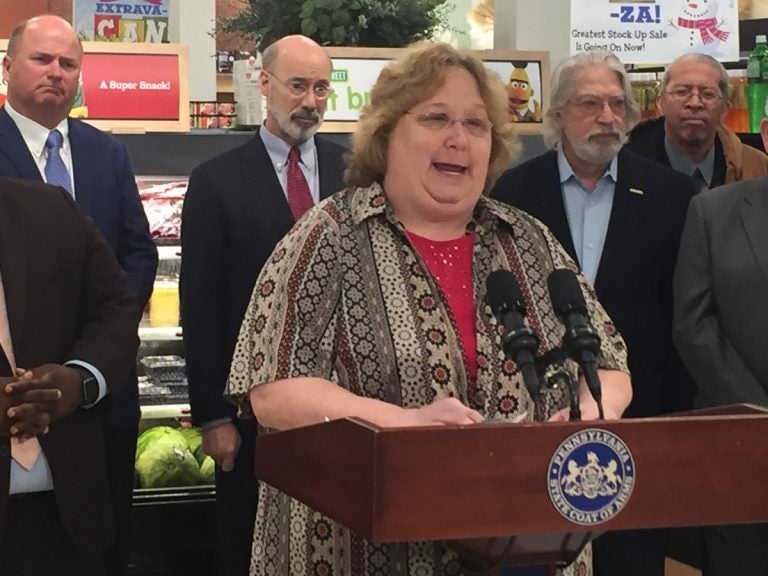 Denise Kennedy, a 21-year employee at Garrettford Elementary School in Drexel Hill, says she could use overtime to supplement her $35,000 a year salary. (Annette John-Hall/WHYY)