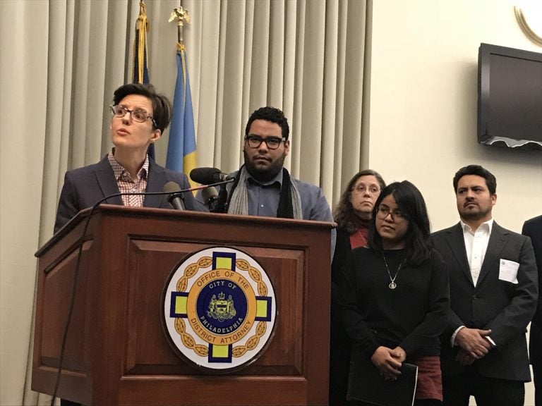 Caleb Arnold (left) is Philadelphia District Attorney Larry Krasner's pick to fill the newly created position of immigrant rights coordinator.