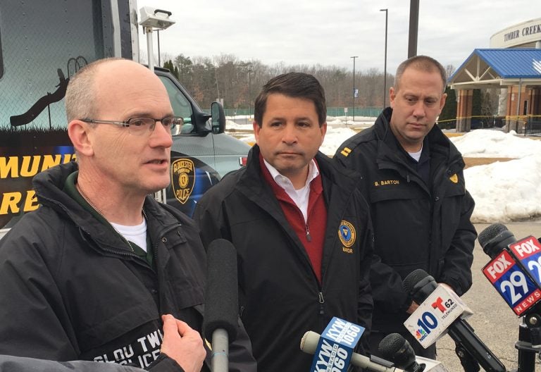 Police Chief Harry Earle speaks to reporters following a standoff Thursday (Tom MacDonald/WHYY)