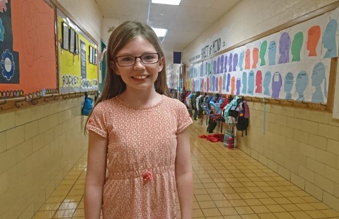 Hydetown Elementary School student Breanna Nichols praised the mass customized learning model (Kevin McCorry/Keystone Crossroads)