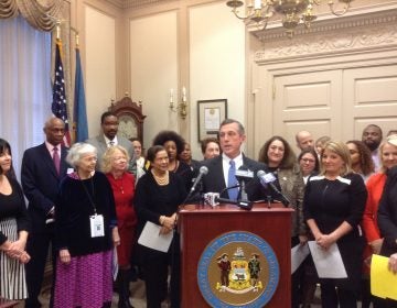 Gov. Carney and state legislators show support for paid maternity leave.