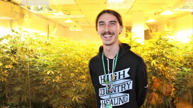 Joe Pepe in the greenhouse. (Bill Barlow/for WHYY)