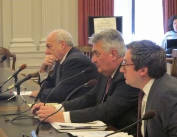 New Jersey Transit officials testify at a legislative hearing in Trenton.