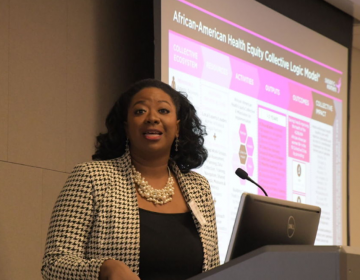 Shyrea Thompson, senior director of strategic initiatives, Susan G. Komen speaks during the African American Breast Health Equity Initiative Philadelphia Leadership Forum (Abdul R. Sulayman/The Philadelphia Tribune)