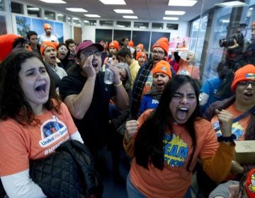 Demonstrators protest at Sen. Dean Heller's, R-Nev., office in support of the Deferred Action for Childhood Arrivals (DACA), and Temporary Protected Status (TPS), programs on Capitol Hill on Tuesday.