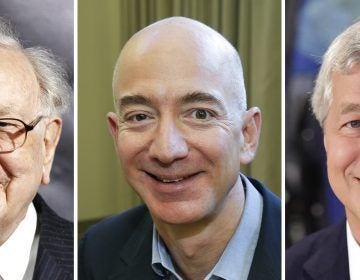 Berkshire Hathaway Chairman and CEO Warren Buffett (left) in 2017; Jeff Bezos, CEO of Amazon, in 2013; and JP Morgan Chase Chairman and CEO Jamie Dimon in 2013. Berkshire Hathaway, Amazon and JPMorgan Chase are teaming up to create a health care company announced Tuesday that is 