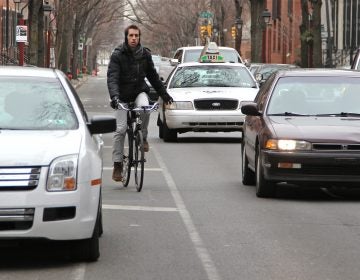 Cars and trucks parked in the bike lanes on Spruce and Pine streets force cyclists to take risky dodges into traffic.