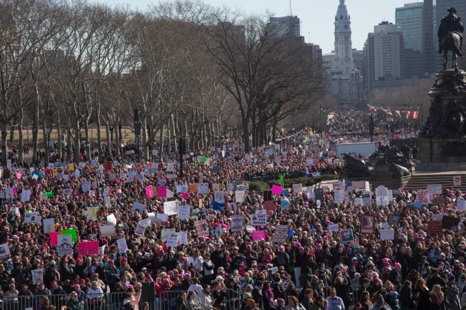 The 2018 Womens March on Philadelphia, January 20, 2018. (Emily Cohen for WHYY)