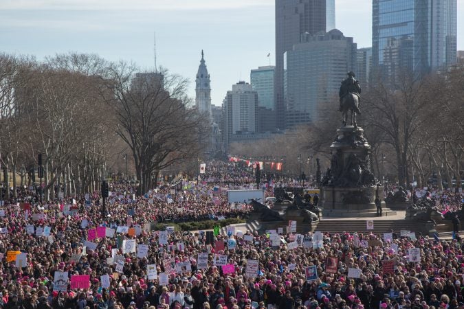 The 2018 Womens March on Philadelphia, January 20, 2018. (Emily Cohen for WHYY)