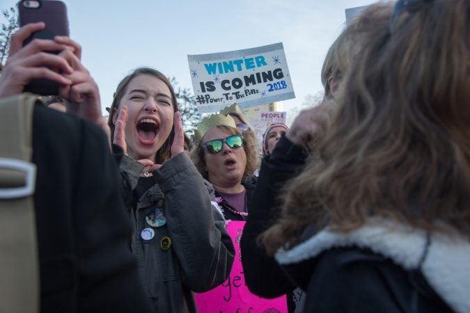 The 2018 Womens March on Philadelphia, January 20, 2018. (Emily Cohen for WHYY)