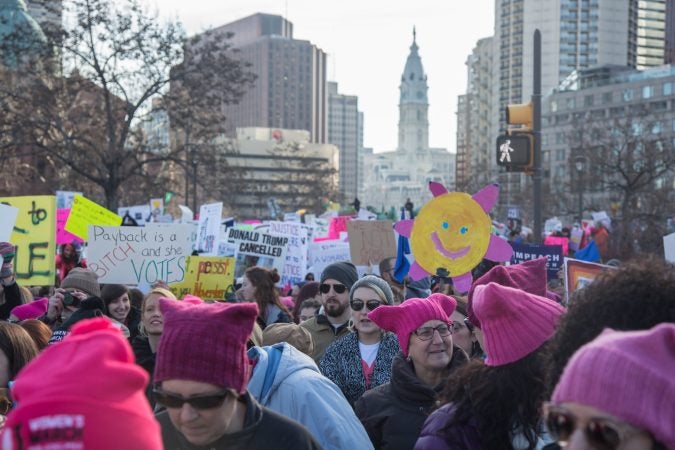 The 2018 Womens March on Philadelphia, January 20, 2018. (Emily Cohen for WHYY)