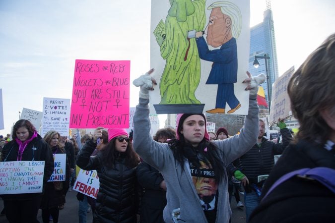 The 2018 Womens March on Philadelphia, January 20, 2018. (Emily Cohen for WHYY)