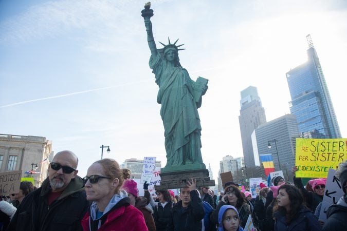 The 2018 Womens March on Philadelphia, January 20, 2018. (Emily Cohen for WHYY)