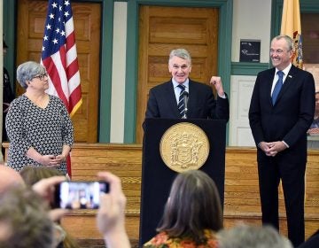 Kevin Corbett (center) is the choice of New Jersey Gov. Phil Murphy (right) to lead New Jersey Transit. (Governor’s office photo)