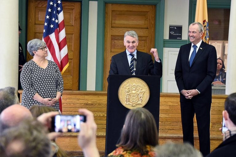 Kevin Corbett (center) is the choice of New Jersey Gov. Phil Murphy (right) to lead New Jersey Transit. (Governor’s office photo)