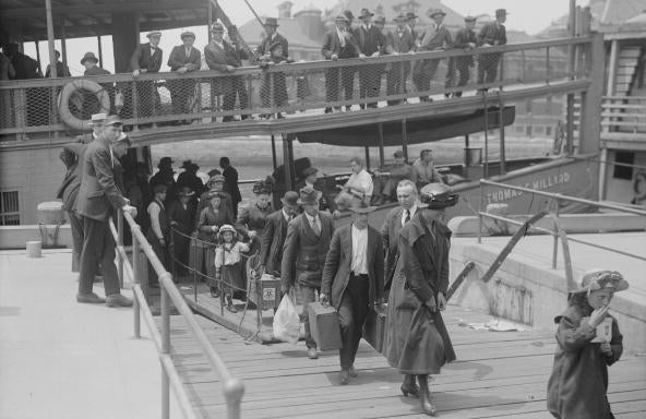 United States Circa 1900: Immigrants arriving at Ellis Island, New York. (Buyenlarge/Getty Images) 