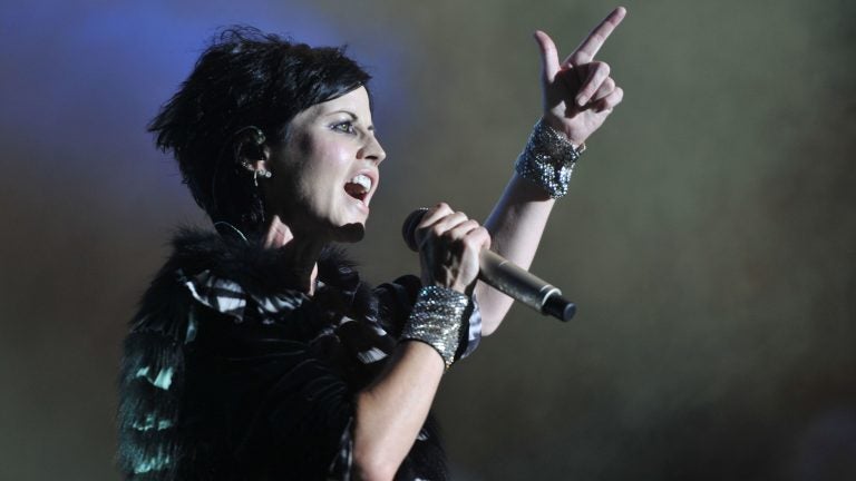 Irish singer Dolores O'Riordan of the Irish band The Cranberries, performing in Cognac, France, in 2016.