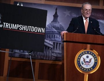 Senate Minority Leader Chuck Schumer, D-N.Y., speaks during a news conference Saturday on Capitol Hill in Washington, D.C. (Alex Wong/Getty Images)
