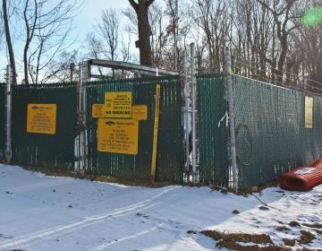 On Jan. 2, the Pennsylvania environmental protection department suspended work related to permits it issued for the Mariner East 2 pipeline. This photo shows a work area off Fallbrook Lane in Glen Mills, near Philadelphia. (Kimberly Paynter/WHYY)