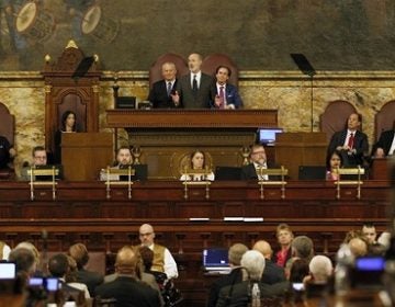 Gov. Tom Wolf gives his budget address at the state Capitol in Harrisburg, Pa., on Tuesday, Feb. 6, 2018. (Chris Knight/AP Photo)