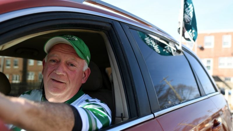 Chris Kopervos of Galloway, New Jersey, feels positive the Philadelphia Eagles will win the Super Bowl this time. (Bastiaan Slabbers for WHYY)